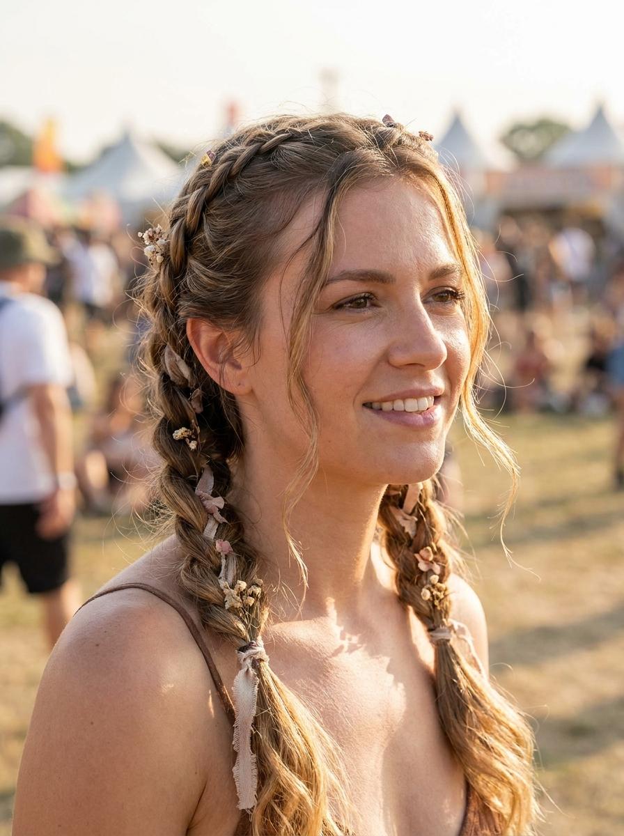 Festival Frisur mit Bandana - Festival Frisur